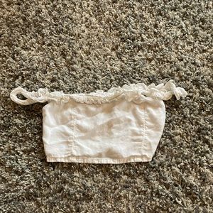 ZARA super cute off the shoulder white crop top blouse